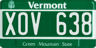VT license plate XOV638