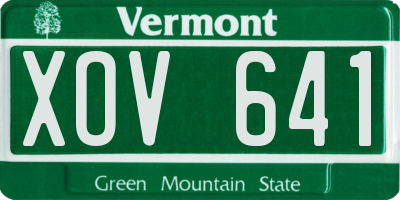 VT license plate XOV641