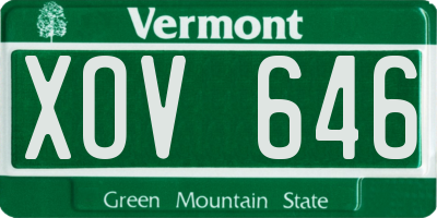 VT license plate XOV646