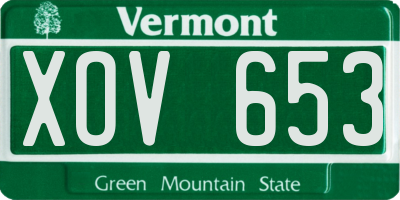 VT license plate XOV653
