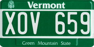 VT license plate XOV659