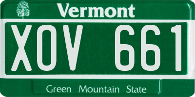 VT license plate XOV661