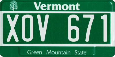 VT license plate XOV671