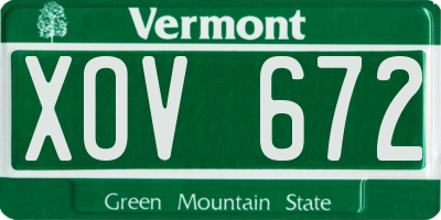 VT license plate XOV672