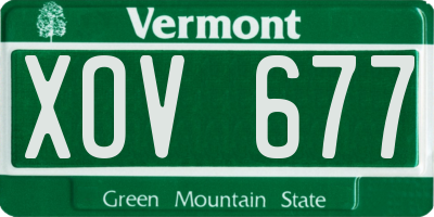 VT license plate XOV677