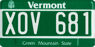 VT license plate XOV681