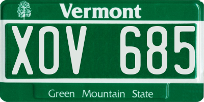 VT license plate XOV685
