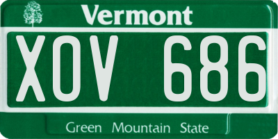 VT license plate XOV686