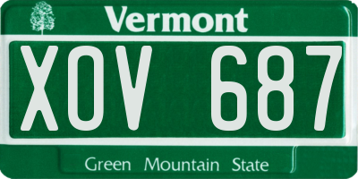VT license plate XOV687