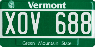 VT license plate XOV688