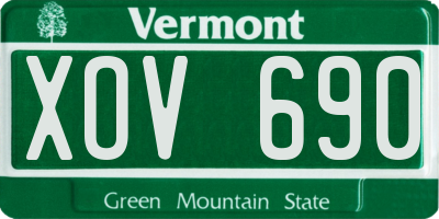 VT license plate XOV690