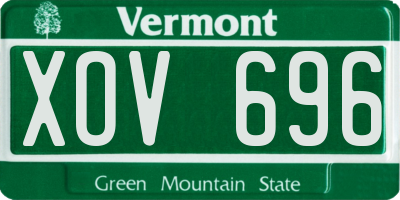 VT license plate XOV696