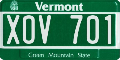 VT license plate XOV701
