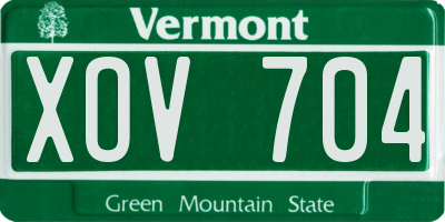 VT license plate XOV704