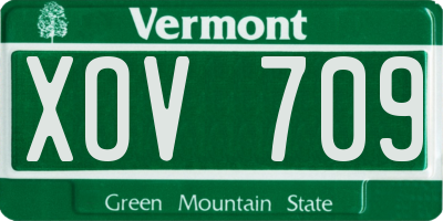 VT license plate XOV709