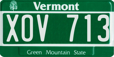 VT license plate XOV713