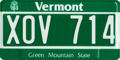 VT license plate XOV714