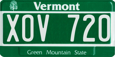 VT license plate XOV720