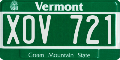VT license plate XOV721