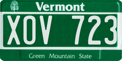 VT license plate XOV723