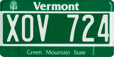 VT license plate XOV724