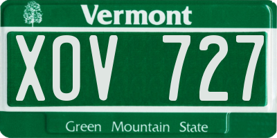 VT license plate XOV727