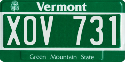 VT license plate XOV731