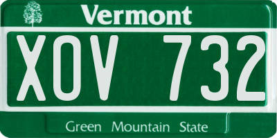 VT license plate XOV732