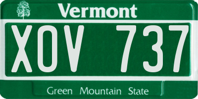 VT license plate XOV737