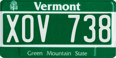 VT license plate XOV738