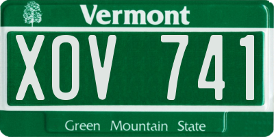 VT license plate XOV741