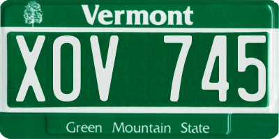 VT license plate XOV745