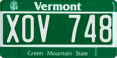 VT license plate XOV748