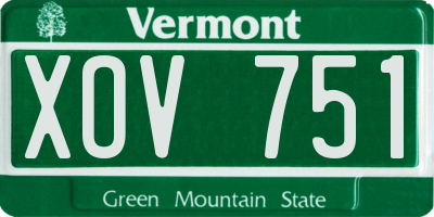 VT license plate XOV751