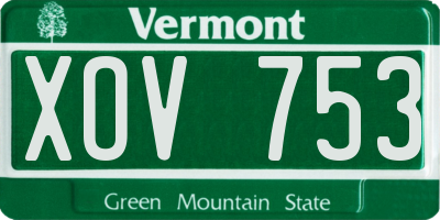 VT license plate XOV753