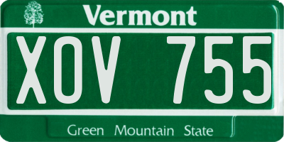 VT license plate XOV755