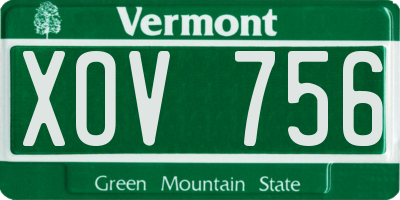 VT license plate XOV756