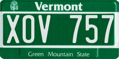 VT license plate XOV757