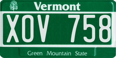 VT license plate XOV758
