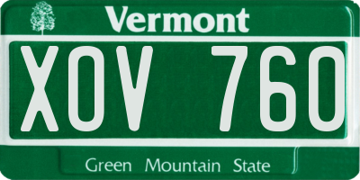VT license plate XOV760