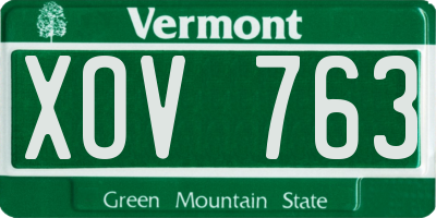VT license plate XOV763
