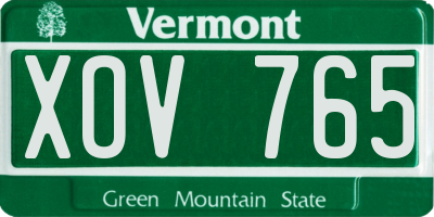 VT license plate XOV765