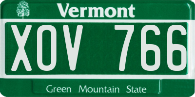 VT license plate XOV766