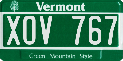 VT license plate XOV767