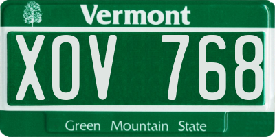 VT license plate XOV768