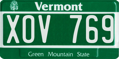 VT license plate XOV769