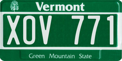 VT license plate XOV771