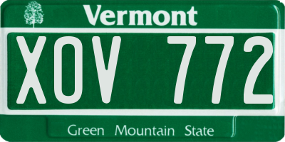 VT license plate XOV772