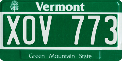 VT license plate XOV773