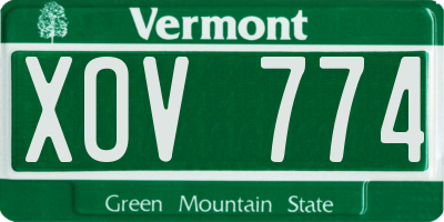 VT license plate XOV774
